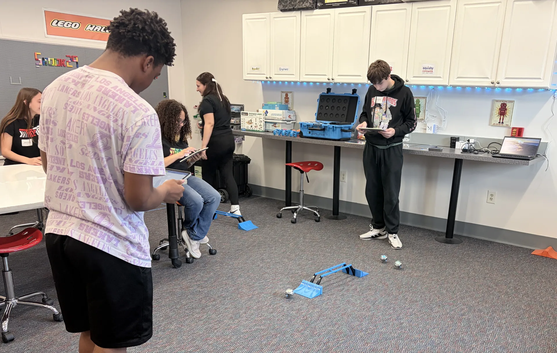 Students participating in a STEM activity