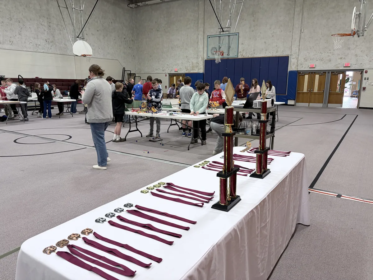 Students competing in a regional STEM design challenge