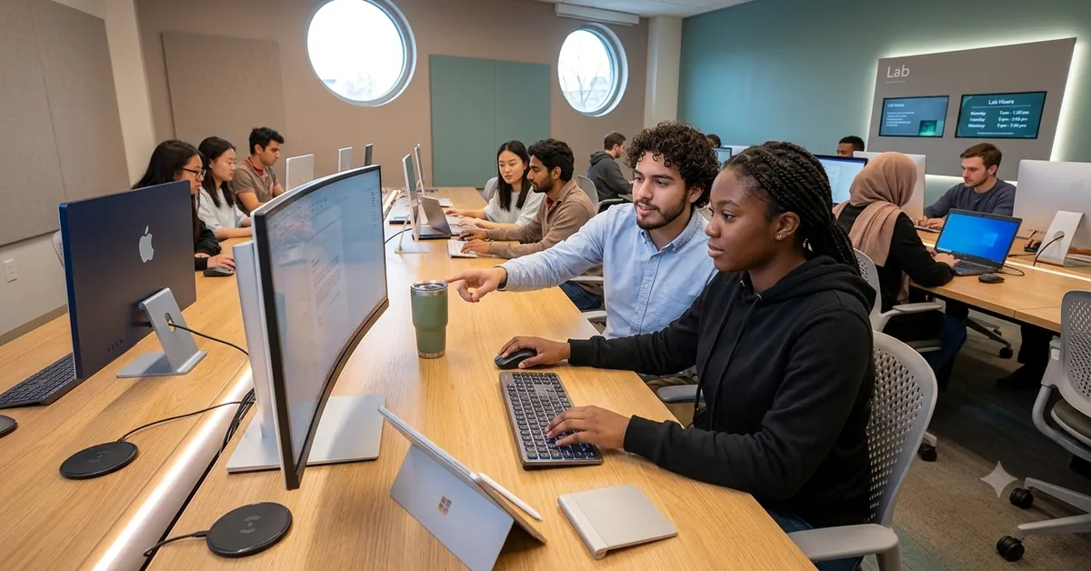 Student exploring AI and future technology
